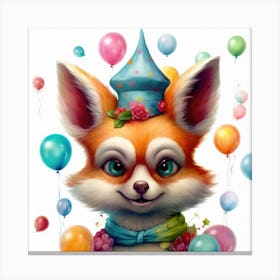 Birthday Fox 5 Canvas Print