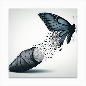 Butterfly Flying Out Of A Cocoon Canvas Print