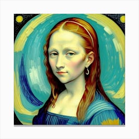 The Young Woman Behind the Smile Mona Lisa Revisited Canvas Print