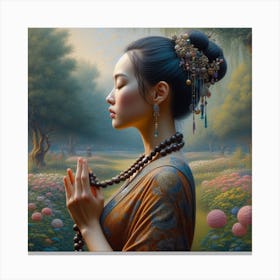 Chinese Woman Praying Canvas Print