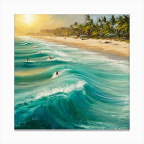 Sunset At The Beach Canvas Print