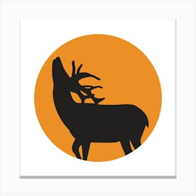 Deer Silhouette Canvas Print