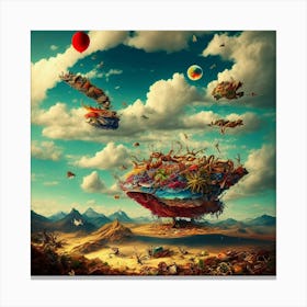 Surrealist artwork with dream-like elements and strange juxtapositions Canvas Print