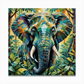 Elephant In The Jungle Canvas Print