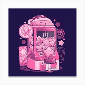 Pink Claw Machine - Cute Anime Arcade Gamer Gift 1 Canvas Print
