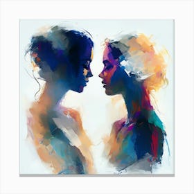 Two Women Facing Each Other Canvas Print