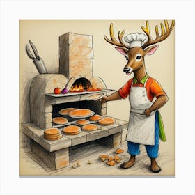 Deer Chef Canvas Print