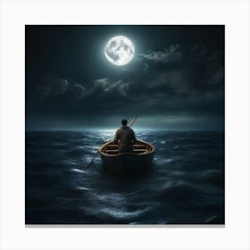 Man In A Boat 1 Canvas Print