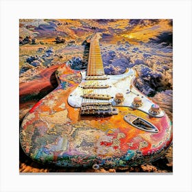 Guitar In The Sky Canvas Print