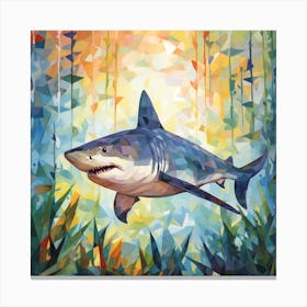 Shark In The Water Canvas Print