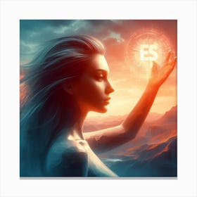 Confident Woman & Sunset Canvas Print