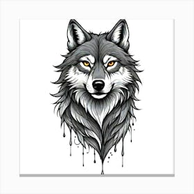 Wolf Head Tattoo 9 Canvas Print