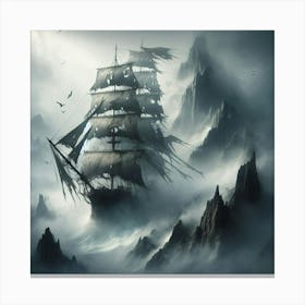 Pirate Ship In The Fog 1 Canvas Print