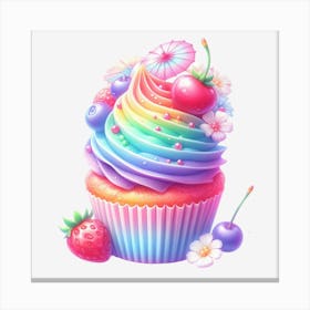 Rainbow Cupcake 6 Canvas Print