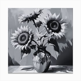 Sunflowers In A Vase 3 Canvas Print