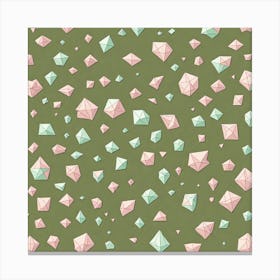 'Uncut Gems' Vintage themed pattern, A Pattern Featuring abstract Polygons With Varying Side Lengths Shapes With Sharp Edges, Flat Art, 133 Canvas Print