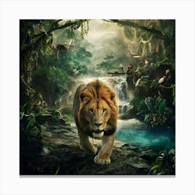 Lion In The Jungle Canvas Print