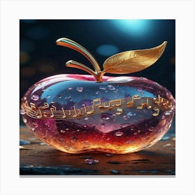 Apple With Music Notes Canvas Print