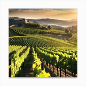 Vineyards At Sunset 3 Canvas Print