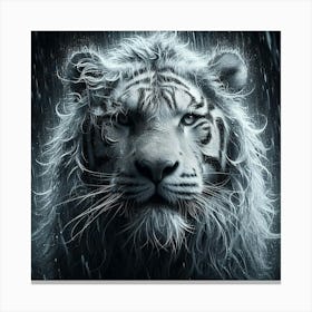 White Tiger In The Rain 2 Canvas Print