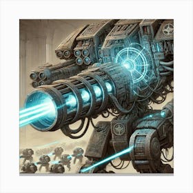 Mech Walkers Energy Cannons Iron Commonwealth Canvas Print