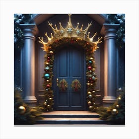Christmas Decoration On Home Door Epic Royal Background Big Royal Uncropped Crown Royal Jewelry (12) Canvas Print