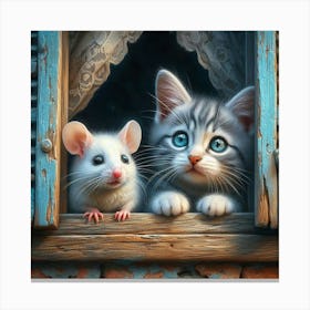 Cat And Mouse Canvas Print