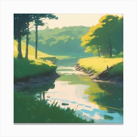 River In The Countryside 10 Canvas Print