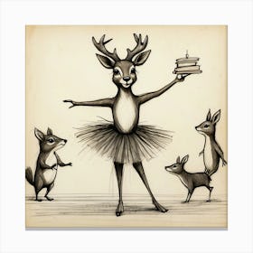 Deer Dancers Canvas Print