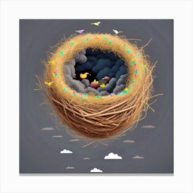 Birds In A Nest 70 Canvas Print