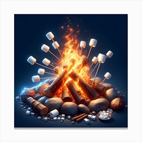 Campfire With Marshmallows 4 Canvas Print