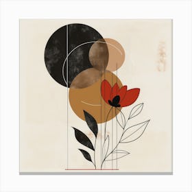 Minimalist Blossom: Warm Geometry Canvas Print