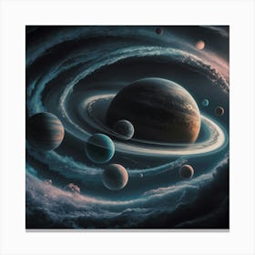 Saturn In Space 2 Canvas Print