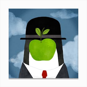 The Penguin Of Man Magritte Art Series Canvas Print