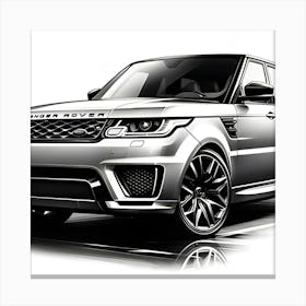 A Black And White Pencil Sketch Of A Range Rover Sport 6 Leinwandbild