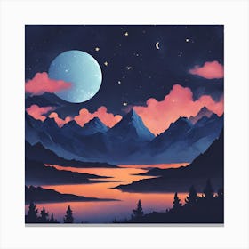 Cloudy Night Sky Canvas Print