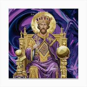 Byzantine King Abstract And Byzantine Art Print Canvas Print