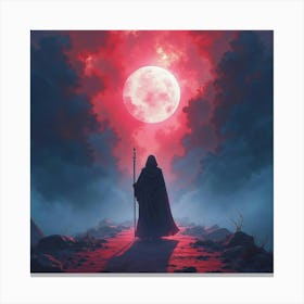 Soul Warrior Fighting Dark Shadows In A Vibrant Watercolor Void 1 Canvas Print