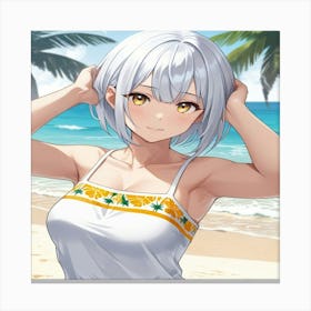 White Haired Girl Canvas Print