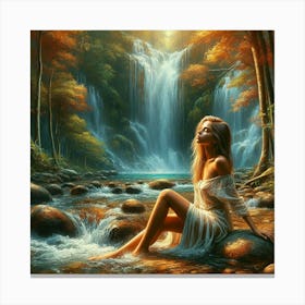 Waterfall In The Forest 5 Canvas Print