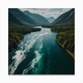 Aerial View Of A River Canvas Print