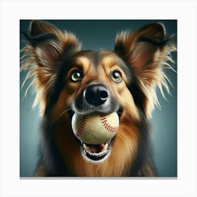 Dog With A Ball Canvas Print