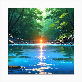 River In The Forest 3 Canvas Print