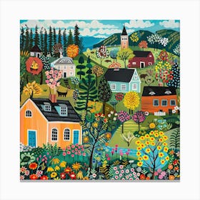 Kids Travel Illustration Quebec 1 Canvas Print