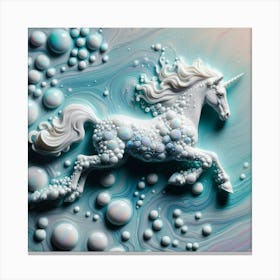 Unicorn With Bubbles 2 Canvas Print