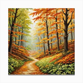 Forest In Autumn In Minimalist Style Square Composition 267 Canvas Print