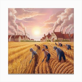 Wheat Field At Sunset 1 Canvas Print