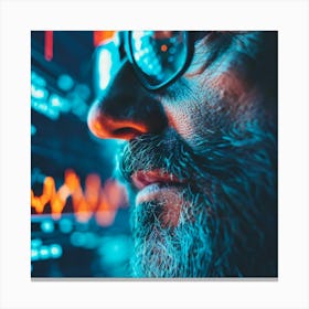 Man Looking At A Computer Screen 4 Canvas Print