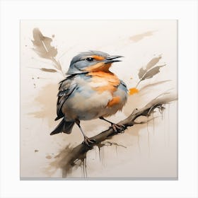 Bird On A Branch Canvas Print