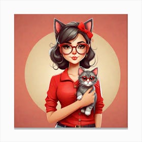 Cat Girl Canvas Print